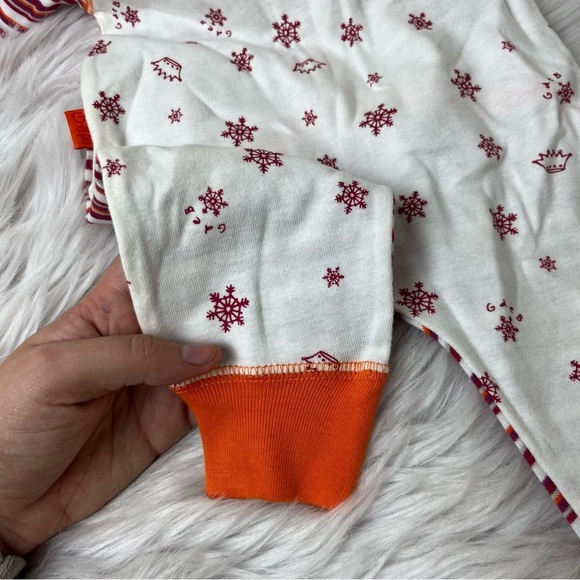 NWOT Christmas White & Orange Striped Baby Onesie - G de B - Picture 5 of 10